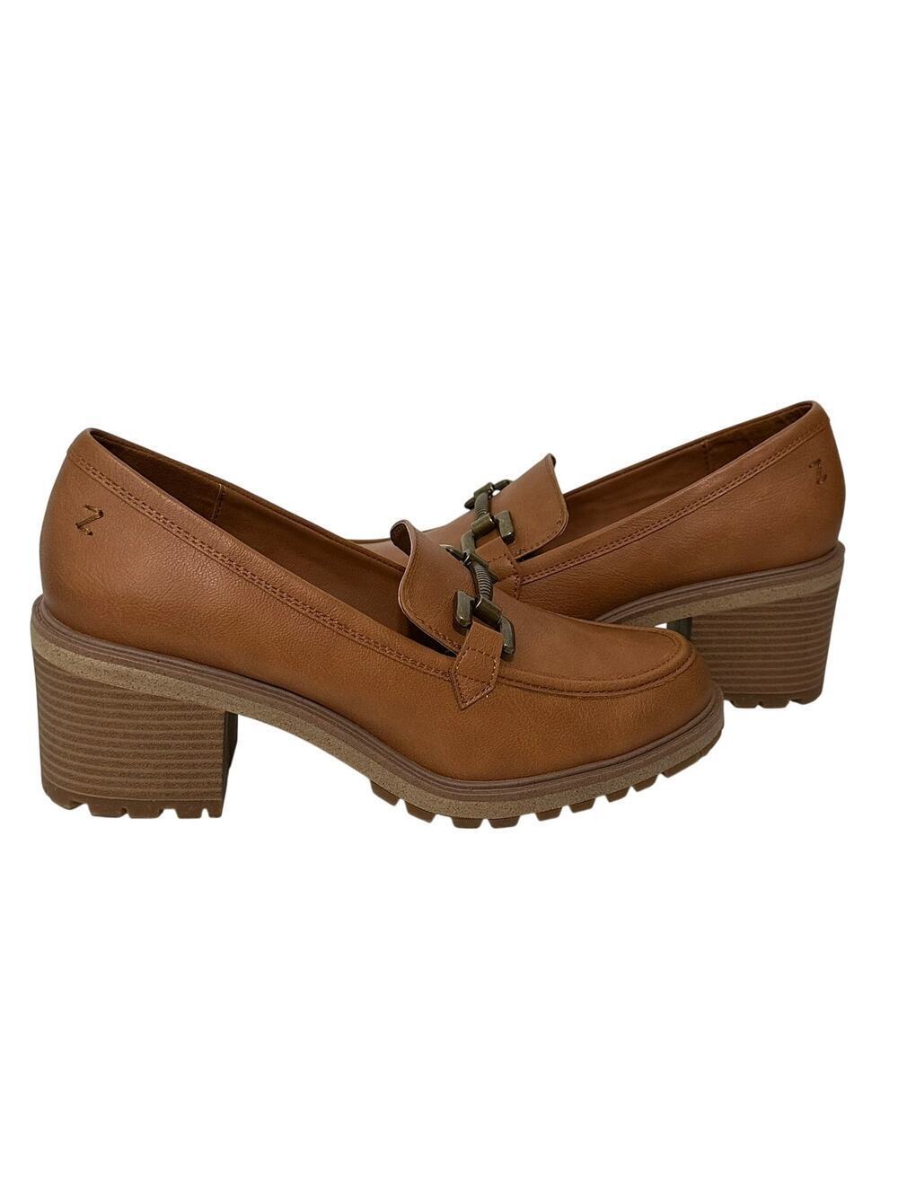 NWT Zodiac Gemma Loafer Carmel Brown Platform Lug Sole Heels (10)